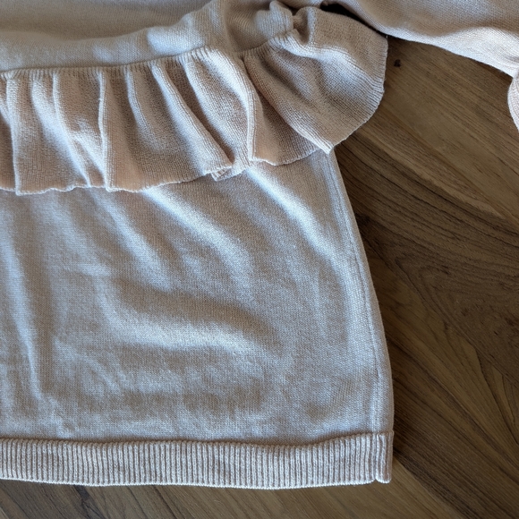 HP🎉 Cinq a Sept Phillipa Ruffle Sweater Silk Cashmere Oversized Ruffle Pink XS - Picture 9 of 12